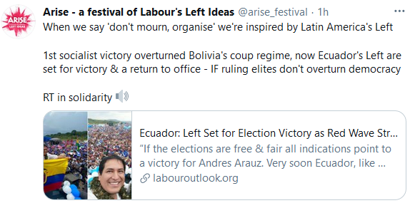 'RT to ignore the Indigenous leftist and to amp some baseless conspiracies while you're at it'