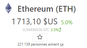 PowerHasheur's tweet photo. Sans surprise l'$ETH est au dessus des 1700$. On en parlera dans le live de ce soir, 18h sur https://t.co/kLLsWiYwau https://t.co/uLiyOOLHhm