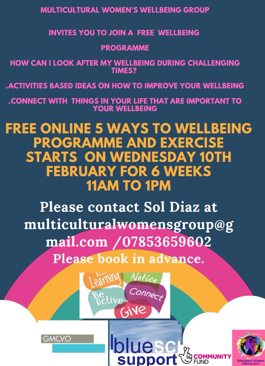 Check out this new 5 Ways to Wellbeing programme from the Multicultural Women's Group! <a href="/BroomwoodSchool/">Broomwood Primary</a> @CFC_Alty @GforceCommunity <a href="/TPAction/">Trafford Partnership</a>