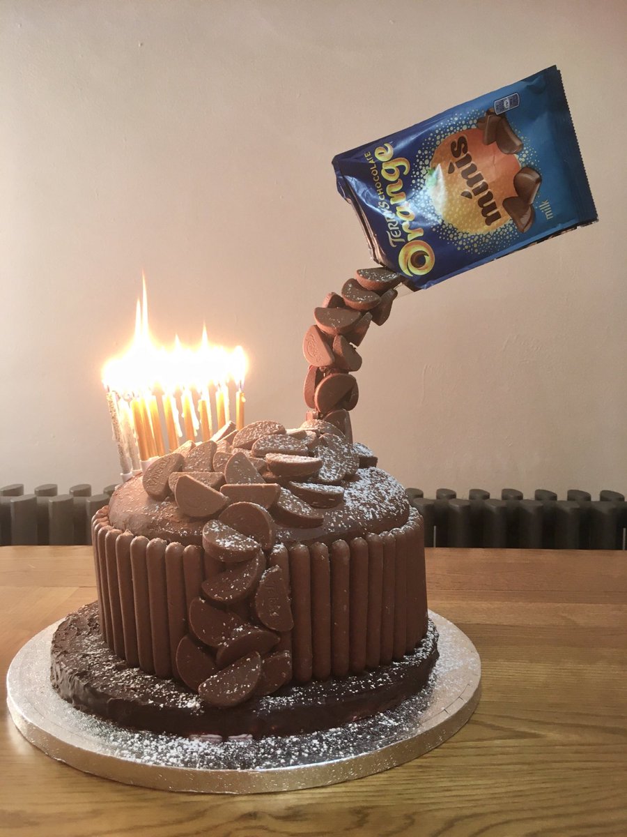 VIGRA901's tweet photo. My 14yo would love another shout out from ⁦@jamesmartinchef⁩ ⁦@sat_jamesmartin⁩ for her first ever #chocolateorange anti gravity birthday cake she made for her 16yo brother 😁 https://t.co/r9CbfDTyZc