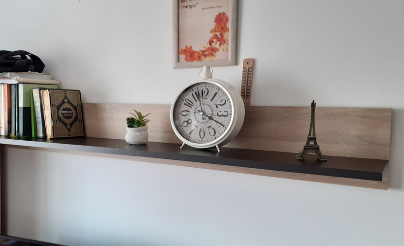 Reductress's tweet photo. How to Install a Floating Shelf and Then Worry About it Forever: https://t.co/Qv4tPBLkLT https://t.co/asTUiFAXKw