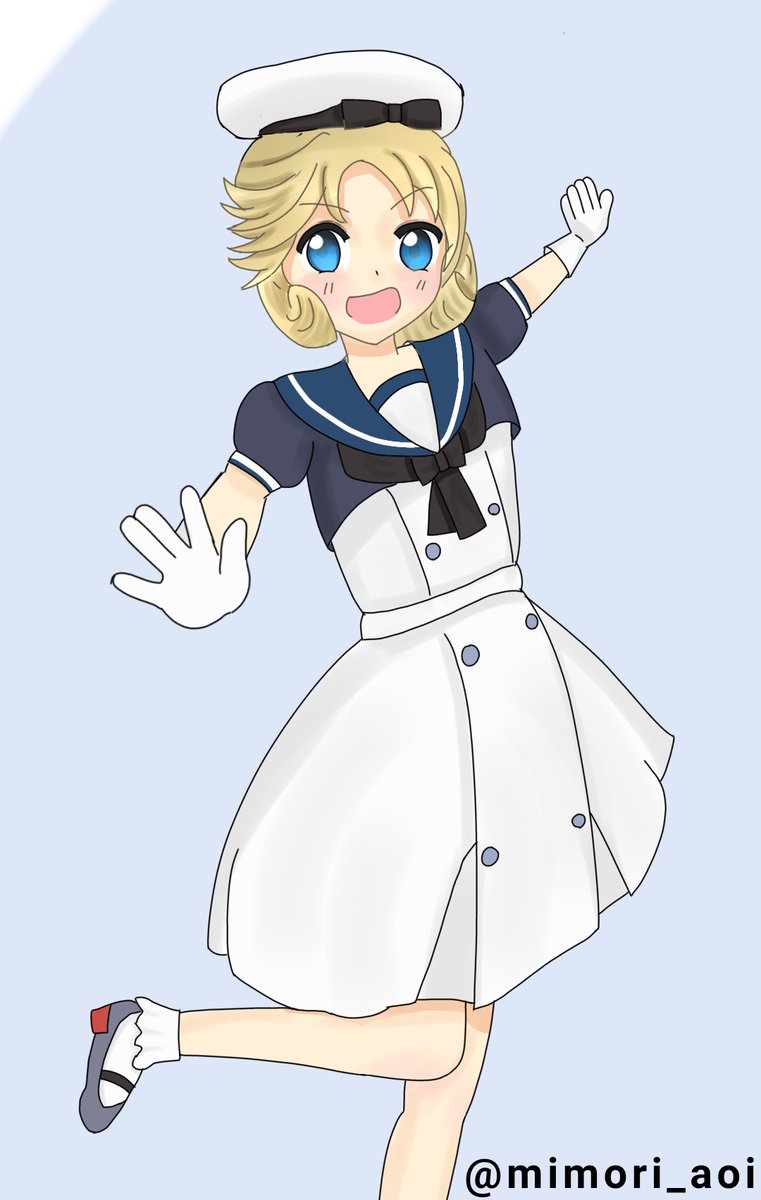 水守 みもり ジェーナスちゃん ｍｖｐをとって ジャーヴィスに自慢しようとするところがかわいい ポーズは 以前ジャーヴィスドロップ祈願で描いた絵の対にしてみました 艦これ版深夜の真剣お絵描き60分一本勝負 艦これ版真剣お絵描き60分一本勝負