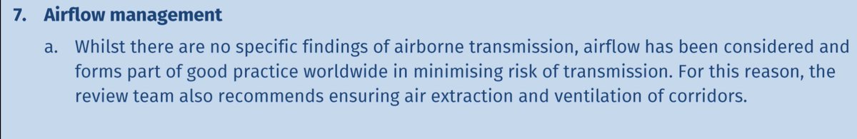 There are some really good things about this review.Recommending airborne transmission precautions (even though they are hanging on to fomites for dear life).