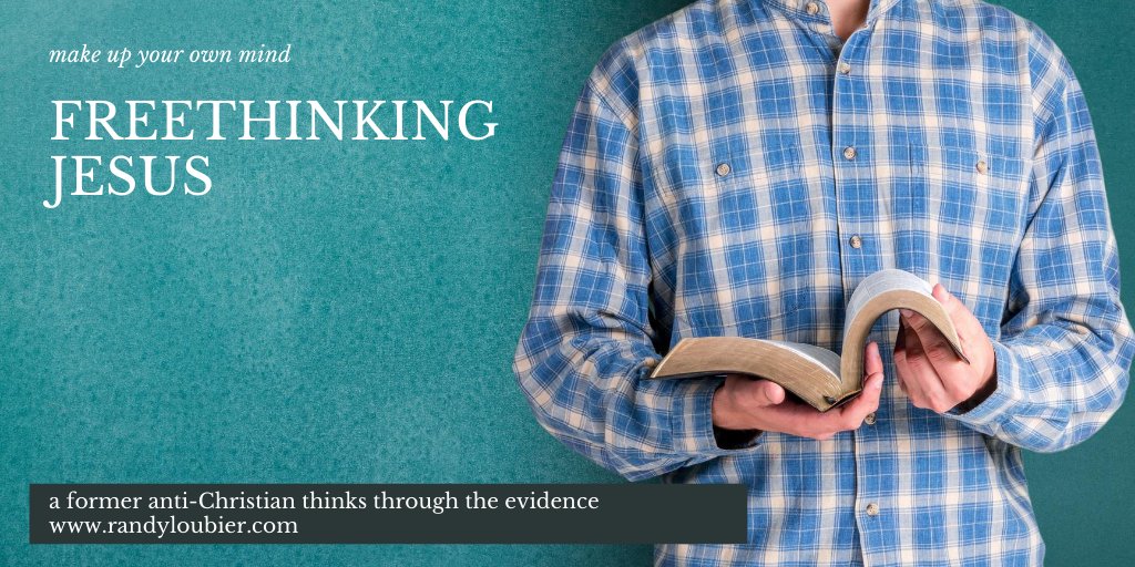 Thomastrades3X's tweet photo. Not telling you what to think, just to FREEthink for yourself. If you've had a hard time buying the whole Jesus thing, this will help. #freethink #freethinking #freethinkingjesus #reconsiderjesus #apologetics #acaseforchrist #christian #christianlogic
https://t.co/UL2YL7YW3A https://t.co/lyx4GEGGM3