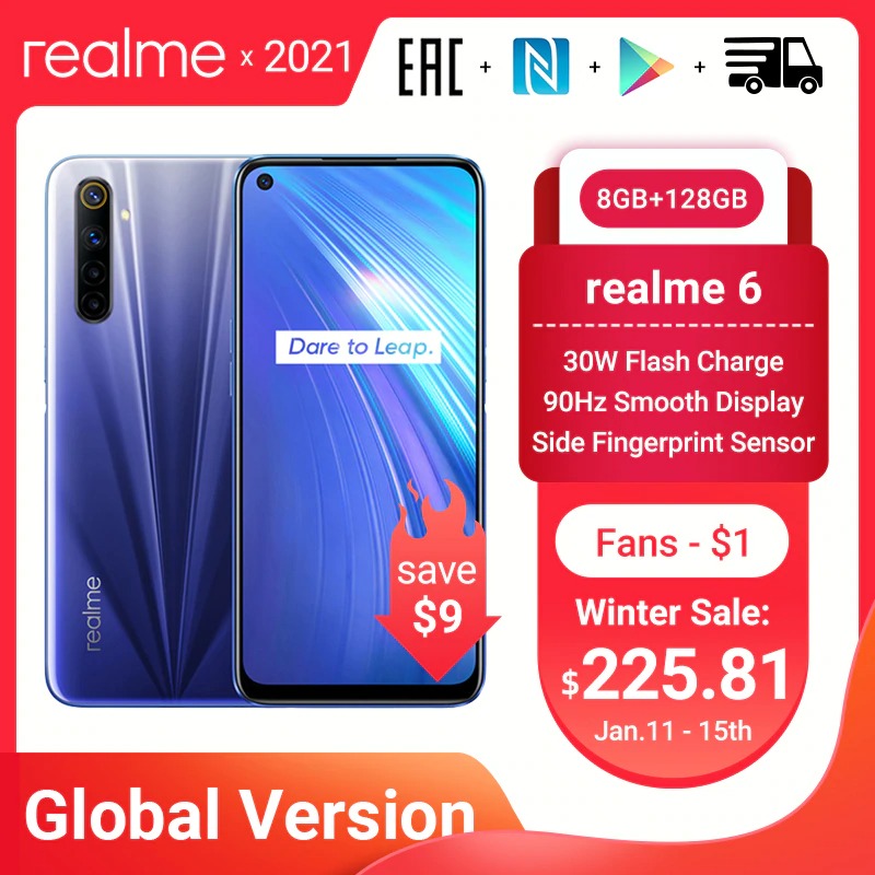 ShamzOfficial's tweet photo. Buy Link : https://t.co/uz0DFBEcq3 
Global Version realme 6 8GB 128GB Mobile Phone Helio G90T 30W Flash Charging 4300mAh 64MP Quad Camera EU Plug Play Store NFC #Realme #onlineshopping #smartphone #hotbrand #discountoffer #AliExpressBonus #Aliexpress https://t.co/3OomSSkjop