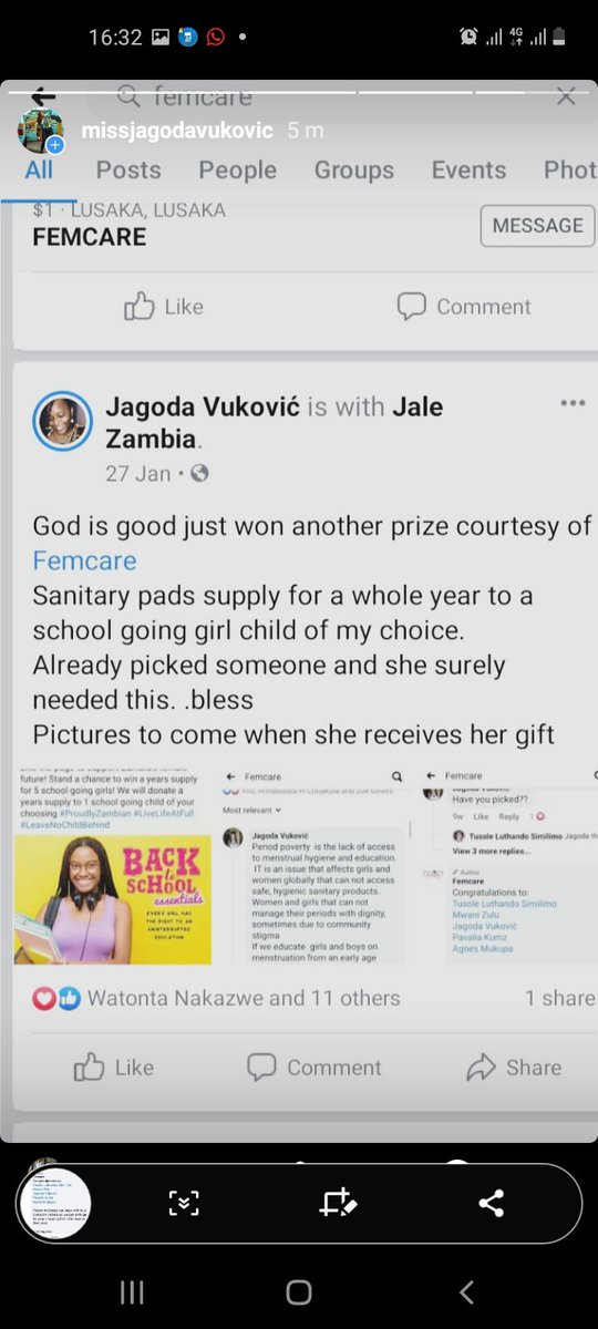 MiSsJvukovic's tweet photo. I won a years supply of Sanitary Pads for a girl child of my choice courtesy of Femcare. She received her package.I am absolutely grateful for the opportunity to make a difference in a girl childs life
#periodpoverty is real &amp; affects a lot of people around the world.#ZedTwitter https://t.co/noIAUhDl0i