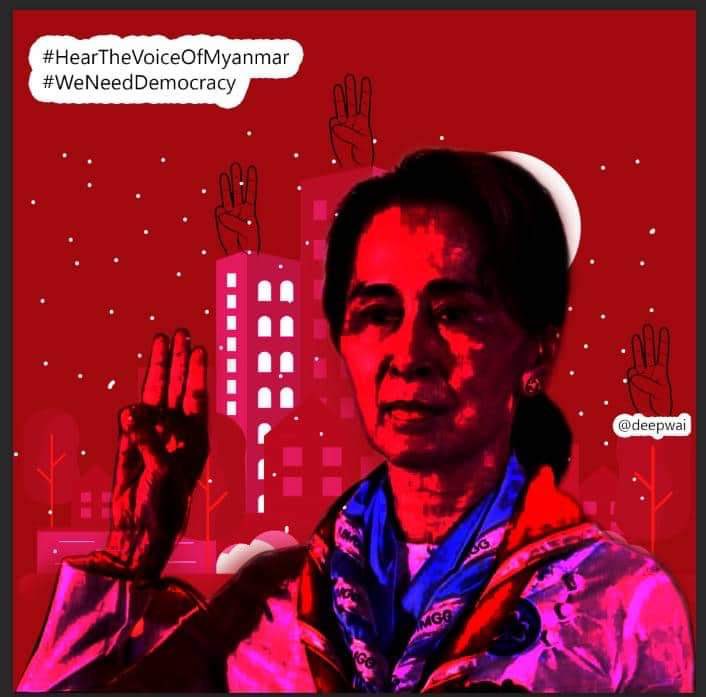 This crisis is going to prove the unity of our people in Myanmar. We will get through this together. 💪🏻 We want our democracy back. ✊🏻
FREEDOM FROM FEAR 🇲🇲🇲🇲🇲🇲
#HearTheVoiceOfMyanmar 
#WeNeedDemocracy