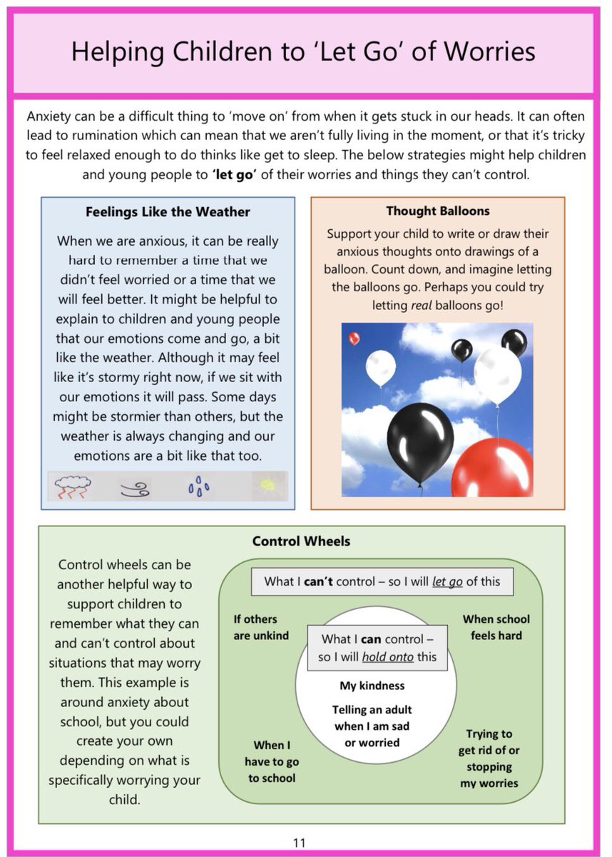 It’s #ChildrensMentalHealthWeek and so we wanted to share some strategies from our toolkits around supporting children with anxiety or other difficult thoughts and feelings 👇#Anxiety #DifficultThoughts #Strategies