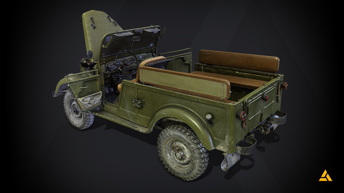 Artzenalcom's tweet photo. 3D Scan of the GAZ - 69 a light truck with capturing all the details like mud and leather. Made with #Photogrammetry, borrowed from Robert Hanák

Made with @realitycapture @NikonEurope @profoto @marmosetco

#gaz69 #offroad #Army #Military #3DScan #Render #Artzenal https://t.co/GrdPLH9u6A