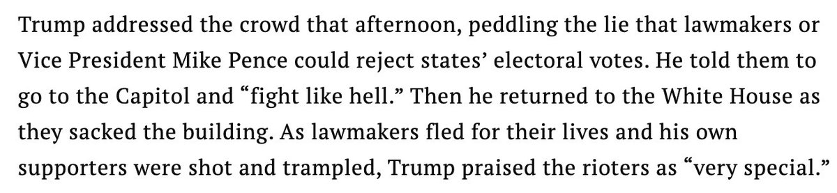 Not mentioned in this piece: "I know that everyone here will soon be marching over to the Capitol building to peacefully and patriotically make your voices heard."
