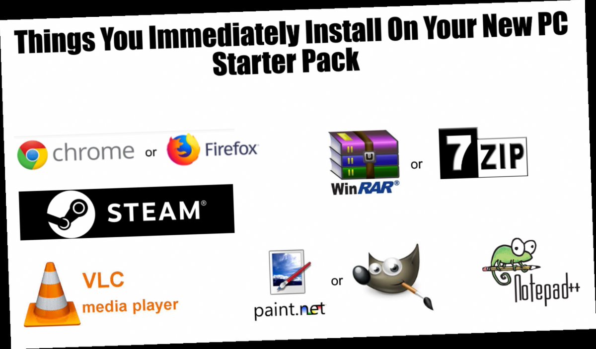what software to download on new pc reddit / Twitter