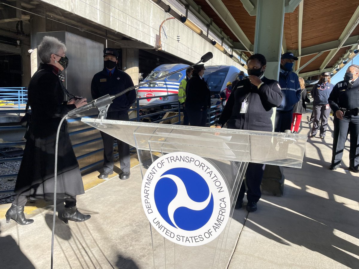 It’s a beautiful day on the concourse with some good looking  @Amtrak, Acela and  @mtamaryland MARC trains in the background.