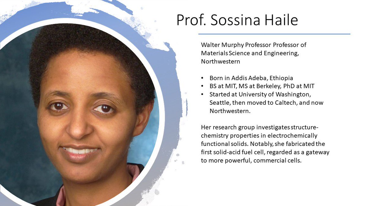 Prof Sossina Haile  @NorthwesternU has done amazing work on battery development AND she has been an amazing (positive) role model - for decades - for women in engineering (including our advisor!).  #WomeninSTEM http://addis.ms.northwestern.edu/ 
