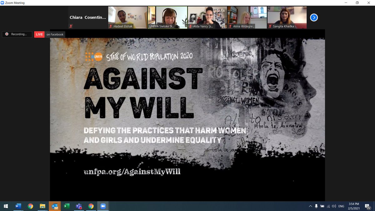 ChiaLinares's tweet image. 🔴LIVE NOW!
Our final speaker of the day is @StenekerS Director of @UNFPABrussels who will share with us the main findings of the #SWOP2020 @UNFPA report #AgainstMyWill
#Act2EndFGM #EndFGM4All
@ENDFGM_Network