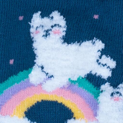 SockItToMeInc's tweet photo. Some rainbows come from rainclouds, some come from extra-fluffy llamas that look like rainclouds, so it’s hard to tell the difference. Your little one will look cute in these fuzzy kids crew socks. https://t.co/vpcOD9ByZH
#llamasocks #sockittome #kidsocks #youthsocks #fuzzysocks https://t.co/lKhwf8KKiu