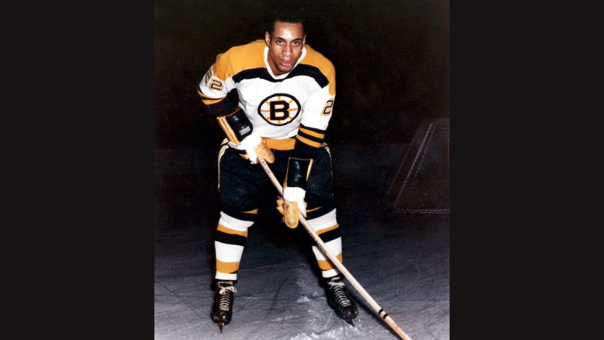 Willie O'Ree became the first Black player in the NHL on January 18, 1958. His number 22 will be retired by the Bruins on February 18th. #BlackHockeyHistory |  #BlackHistoryMonth  
