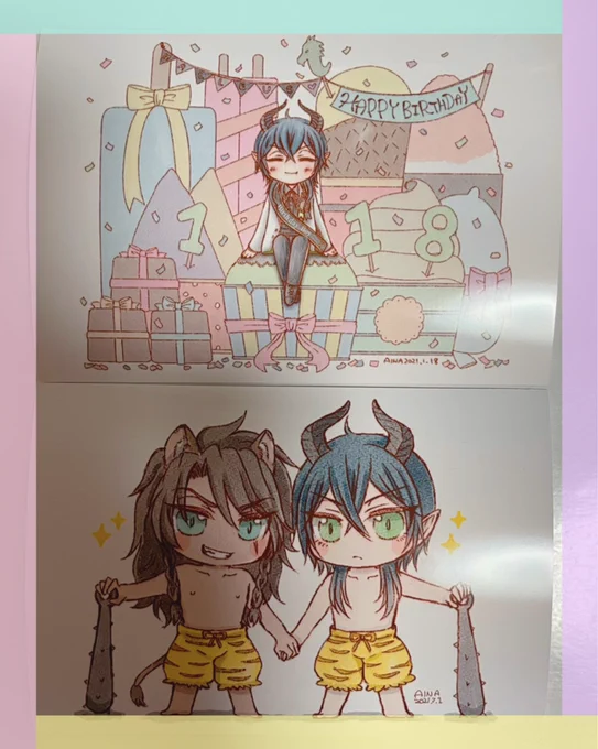 AINAさん(@aina_tws )のネップリさせて戴きました^^濃いバージョンの方にしました?✨すごく可愛い〜///ほわほわして見る度に癒されるイラストです?✨登録を有難う御座いました//// 
