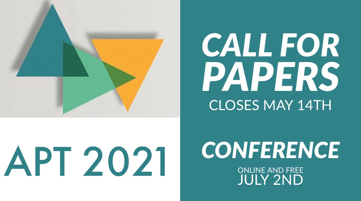 APT Conference (@aptconf) on Twitter photo Announcing this year’s Academic Practice and Technology (APT2021) conference call for papers - deadline is May 14th The conference will be on Friday July 2nd. Save the date! Details: reflect.ucl.ac.uk/aptconference/ #aptconf #conference #edtech <a href="/lselti/">Digital Education <a href="/EdenLSE/">LSE Eden Centre for Education Enhancement</a></a> @EdenLSE <a href="/UCLArena/">UCL Arena</a> <a href="/Imperial_DLT/">Imperial Digital Learning & Teaching</a> Announcing this year’s Academic Practice and Technology (APT2021) conference call for papers - deadline is May 14th The conference will be on Friday July 2nd. Save the date! Details: reflect.ucl.ac.uk/aptconference/ #aptconf #conference #edtech <a href="/lselti/">Digital Education <a href="/EdenLSE/">LSE Eden Centre for Education Enhancement</a></a> @EdenLSE <a href="/UCLArena/">UCL Arena</a> <a href="/Imperial_DLT/">Imperial Digital Learning & Teaching</a>