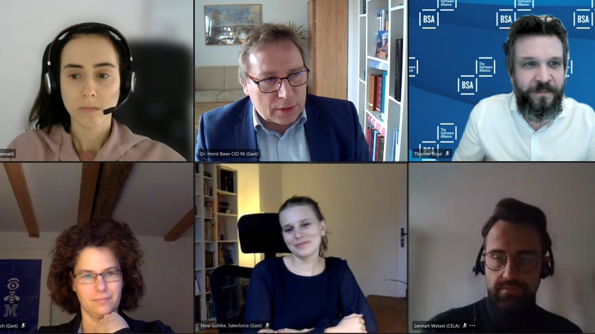 ThomasBoueEU's tweet photo. Gestern diskutierten wir beim BSA #ITRoundtable mit Dr. Horst Baier #CIO von Niedersachsen über die Herausforderungen der kommunalen IT-Modernisierung während der #COVID Krise sowie über das spannende Potential von KI für die Verwaltung. Vielen Dank für den großartigen Austausch! https://t.co/u3SWcr7R4i