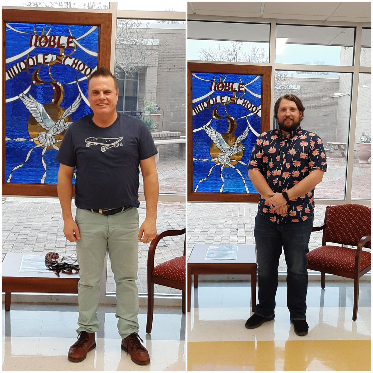 Noble Middle School (@mcsnoble) on Twitter photo Congratulations to our Teacher Assistant and Teacher of the Year Mr. Ron Baker and Mr. Ali Cray!! Eagle Nation Proud!
#excellence
#eaglenation
<a href="/MCSNoble/">Noble Middle School</a>
<a href="/NewHanoverCoSch/">New Hanover County Schools</a>
<a href="/MCSNoblePE/">NOBLE PE</a> Congratulations to our Teacher Assistant and Teacher of the Year Mr. Ron Baker and Mr. Ali Cray!! Eagle Nation Proud!
#excellence
#eaglenation
<a href="/MCSNoble/">Noble Middle School</a>
<a href="/NewHanoverCoSch/">New Hanover County Schools</a>
<a href="/MCSNoblePE/">NOBLE PE</a>