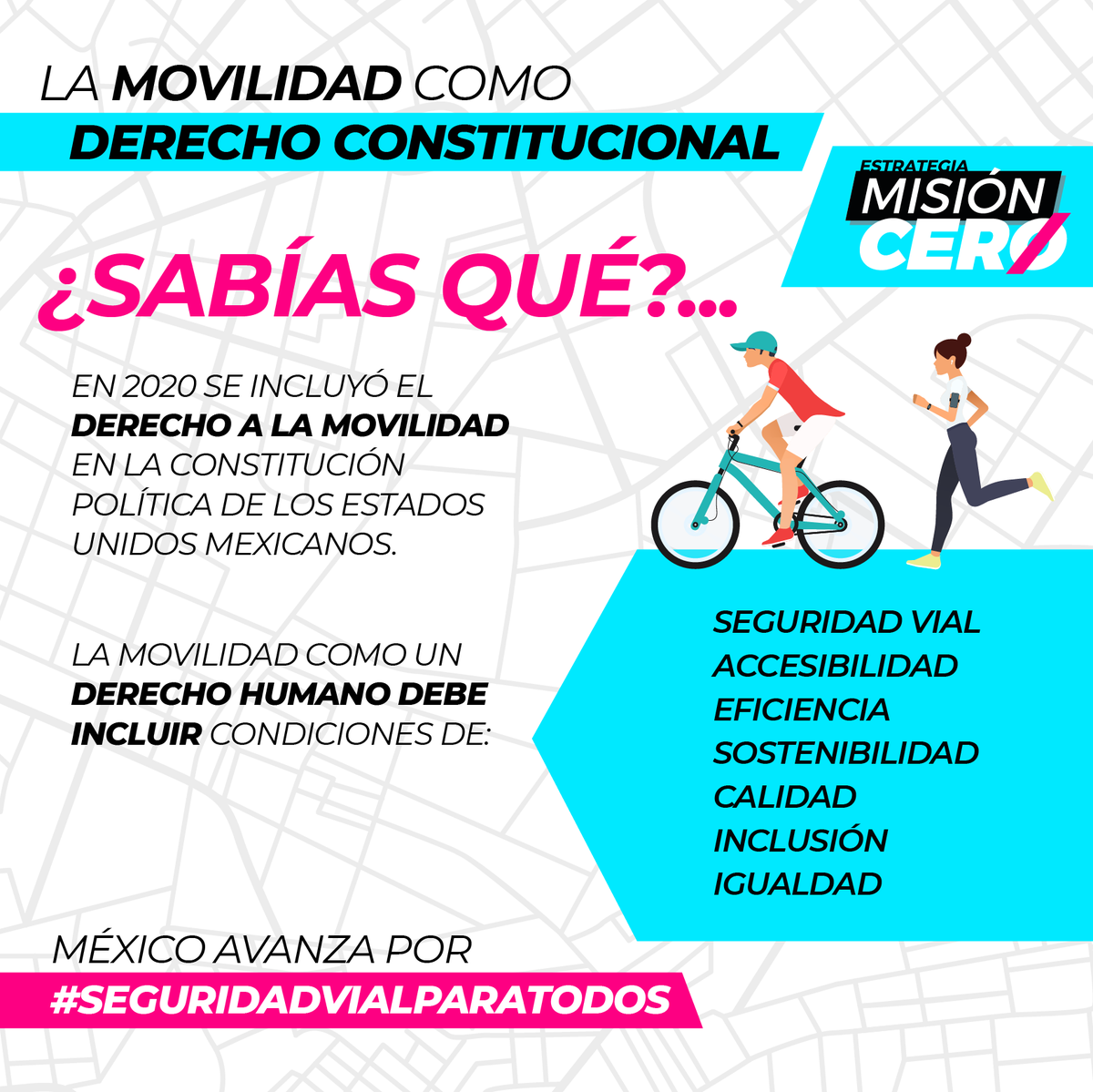 E_MisionCero's tweet photo. Sabías que la Constitución ya contempla el derecho de la movilidad por #SeguridadVialParaTodos 👇🏽😃
#DíaDeLaConstituciónMexicana https://t.co/2RC2uImtKD