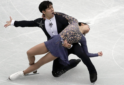 2017: McKinnon’s signature style of classic silhouettes for skaters combined with the showmanship and details of her earlier costume work in show skating creates a modern twist on the costume styles of the past (with lots of crystals) can be seen in Rika Kihara and Sui/Han