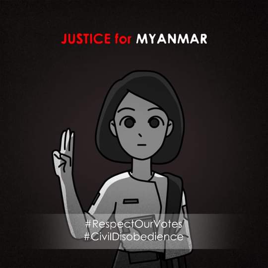 NanMyintmo's tweet photo. တရားမျှတမှု လွတ်လပ်မှုအတွက် ပြည်သူတွေအတူတကွ တိုက်ပွဲဝင်သွားပါမည်။
#JusticeForMyanmar
#RejectMilitaryCoup 
#RespectOurVotes 
#CivilDisobedienceMovement 
#JusticeForMyanmar
#RejectMilitaryCoup 
#RespectOurVotes 
#CivilDisobedienceMovement https://t.co/REi2vS6ZGC