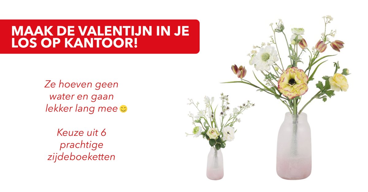 Bestel ze hier: loom.ly/Bic9Mo4 #Valentijnsdag #Zijdebloemen #Kantoor #DatasKantoorKompleet #Drachten #Leeuwarden #Sneek #Groningen