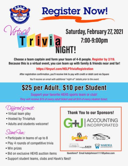 HMPA211's tweet photo. HEHS Trivia Night! Support HMPA, Band, Choir, Orchestra
https://t.co/6zHEhIeeFN https://t.co/K9Yjqx66qF