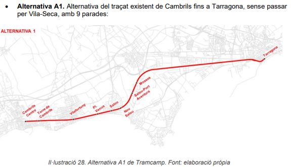 A més, sorprenentment, la connexió directa Salou-Tarragona l’estudien com a alternativa A1 i, de les tres alternatives proposades, és la que obté una TIR i un VAN més elevats. I tot i així, és la que descarten. No entenc res ja.