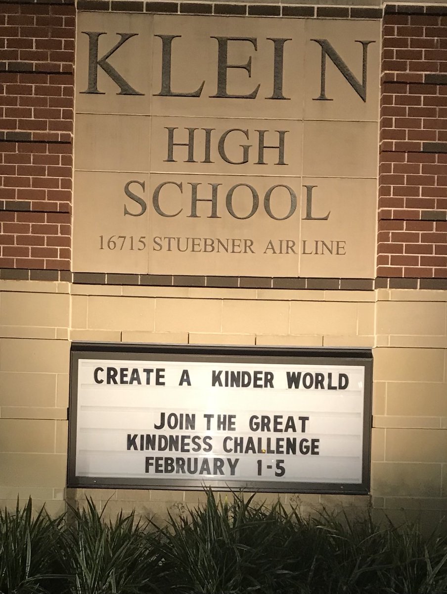KHS students are creating a kinder world by act of kindness! Sharing messages of kindness, gratitude and encouragement with others by writing Notes of Kindness!
⁦<a href="/BESTKleinHigh1/">B.E.S.T. Klein High</a>⁩