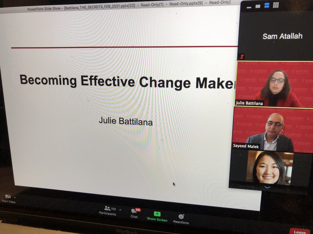 HarvardSLP2020's tweet photo. Happening  Now ... 
Julia Battilana 🇫🇷 🇺🇸 @HMSPostgradCE @HarvardSLP2020 @harvardmed @Kennedy_School @HarvardHBS https://t.co/j9PuW7qNne