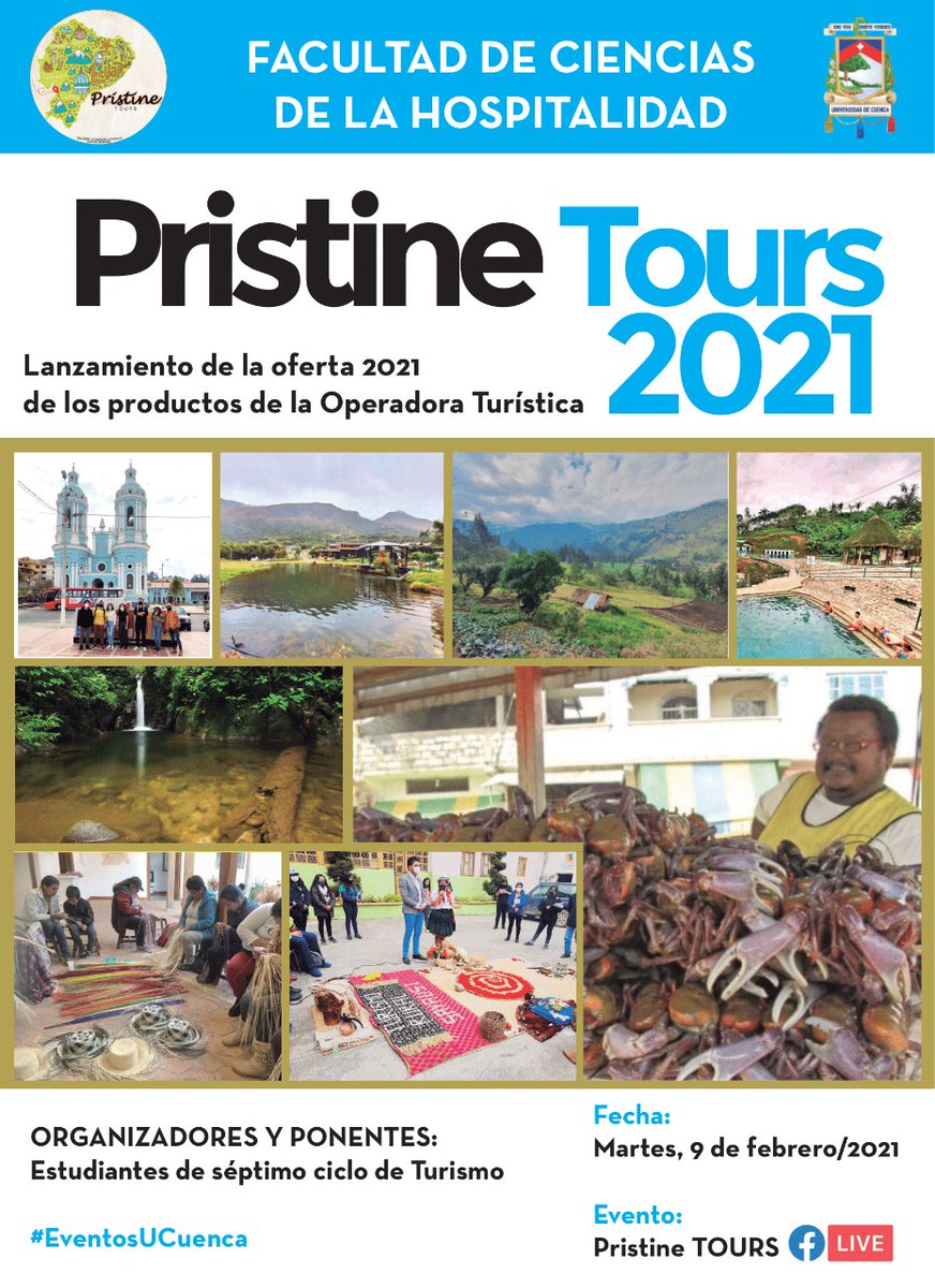 ⚠️ A T E N C I Ó N ⚠️
¡ La fecha para Nuestro Evento Virtual ya está disponible!!! 👀
🎉 Martes 9 de Febrero💥 Hora: 9 am a 11 am
Serán presentados los 8 proyectos piloto.🦀🐍🌳🥗🏊‍♀️👣👒🐴🥦
¡Únete a nuestra transmisión en Facebook Live 🔴 Martes,09/02/2021 facebook.com/PristineTours.…