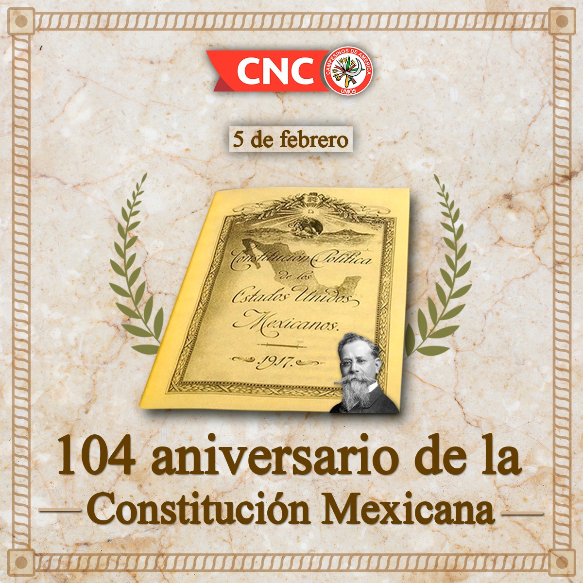 CNC_CEN's tweet photo. Que no se nos olvide que nuestra Carta Magna, la Constitución Política, no es un instrumento para que el gobierno controle al pueblo, sino un instrumento para que el pueblo controle al gobierno.

#5DeFebrero 
#FelizViernes https://t.co/ga3djxhwOe