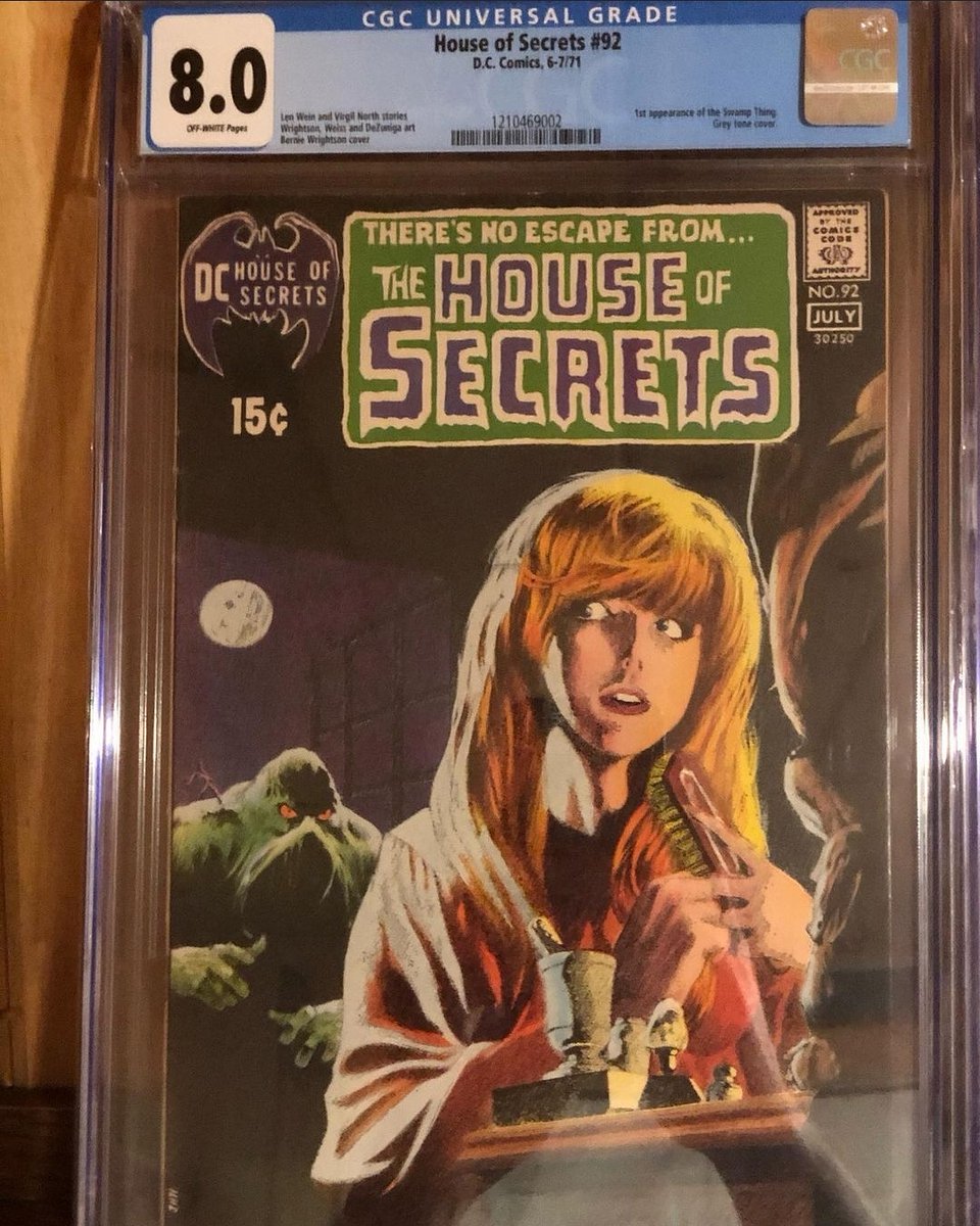 CBfiendclub's tweet photo. #FAFWITHCBFC House of Secrets 92 #firstappearance of Swamp Thing! Our #cbfceastchapter member @strnge_spaceman has one @CGCComics a 8.0!! Thats high for a black cover book like this!! Show us your HOS 92!!
#ComicBookFiendclub #cbfc #swampthing #firstappearancefriday https://t.co/Da7QOKnINU