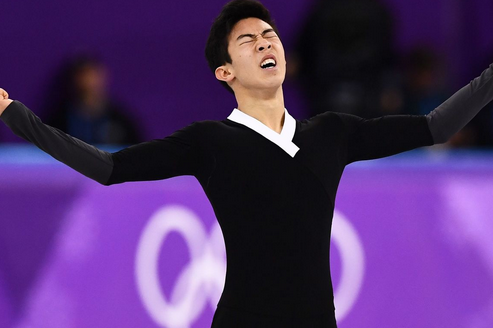 2018: Vera Wang’s monochromatic abstract works for Nathan Chen at the 2018 olympics inspire a movement for ultra-paired down costumes in the mens disiplie, but Wang's impact can seen below in singles skater Stephen Goglev and pairs Tarasova and Morozov.