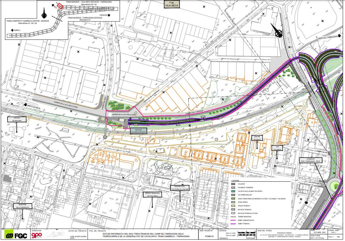I així és com quedaria integrat als municipis de Vila-seca (amb la construcció d’un salt de moltó per enllaçar amb la via actual), on també s’hi construiria el dipòsit de trens. D’allà seguiria per la línia convencional fins a Tarragona.
