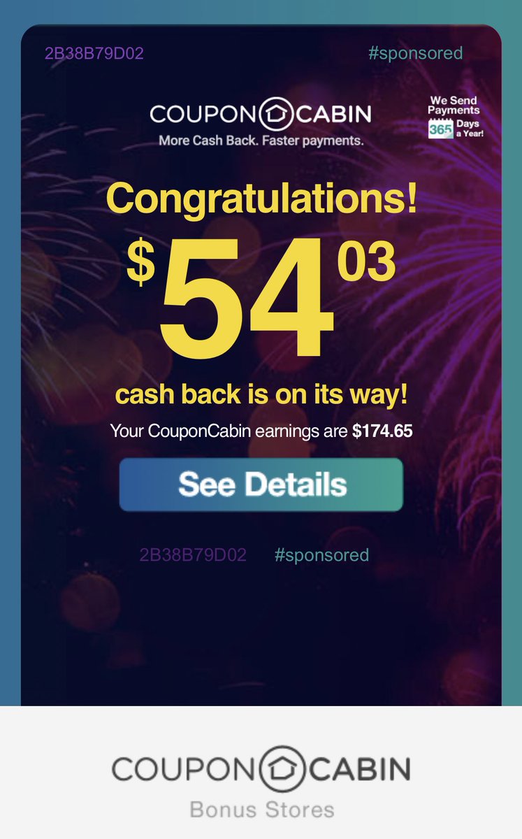 BeckyBoucher's tweet photo. More money thanks @CouponCabin https://t.co/5czXCQsMWR