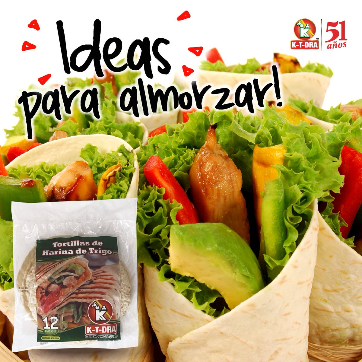 ktdra's tweet photo. Prepara un rico almuerzo con las Tortillas de Trigo K-T-DRA.
.
#Ktdra #51AñosKtdra #venezuela #DictandoKtdra #tequeños #pulpas de frutas #pastelitos #TortillaDeTrigo #Recetas #Almuerzo #05Feb https://t.co/kCcrDjw8Dc