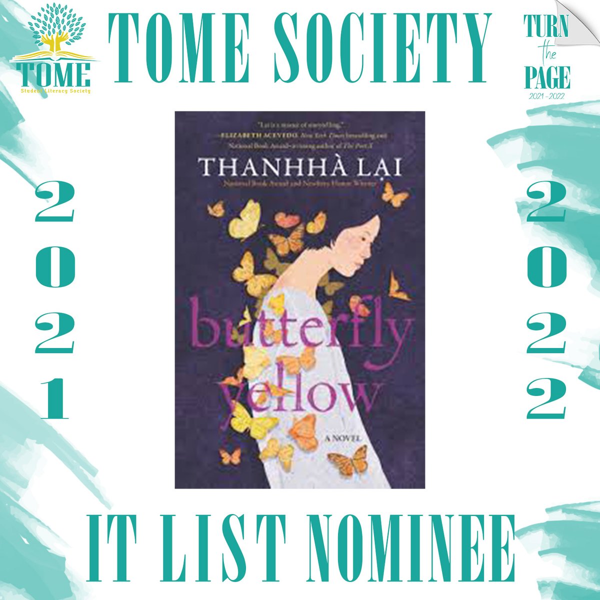 TomeSociety's tweet photo. Congratulations to @ThanhhaLai! #ButterflyYellow is a #TomeSociety #ItList pick for 2021-2022! See the full list at https://t.co/BwGQfrZi8T
@harperteen #ya #yalit #yabooks https://t.co/xzj65cVrfK