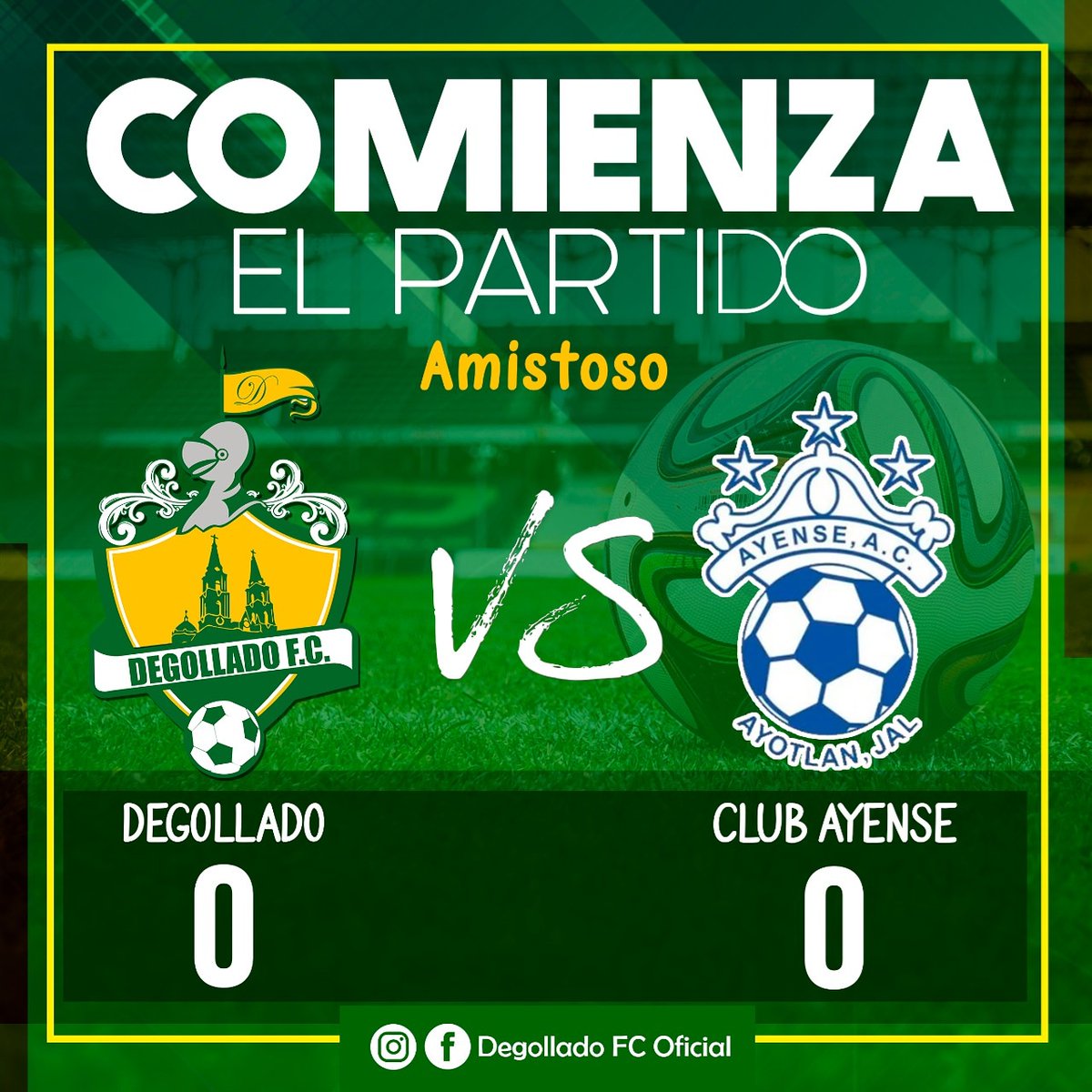 DegolladoFC's tweet photo. Arranca el encuentro entre #Degollado vs #Ayense ⚽🔰 #Amistoso @ligatdp https://t.co/vSnBRbqPCm