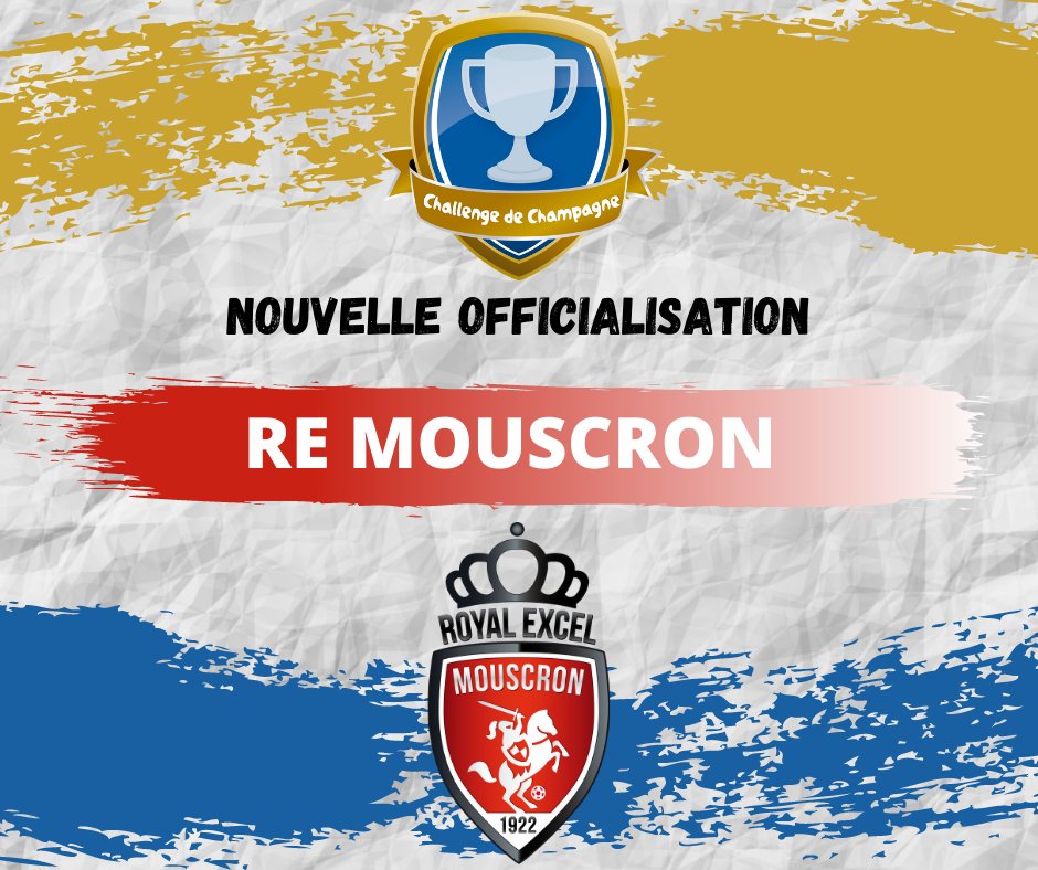 Challenge_Champ's tweet photo. 🇧🇪 Nouvelle officialisation 🇧🇪
Nous sommes heureux de retrouver l'@ExcelMouscron au #ChallengeDeChampagne édition 2021 ! Actuellement pensionnaire de #JPL, nous les retrouverons sur les terrains du #CDC21 ! 🤟⚽️

@estac_officiel https://t.co/pWJXGKE8Jf