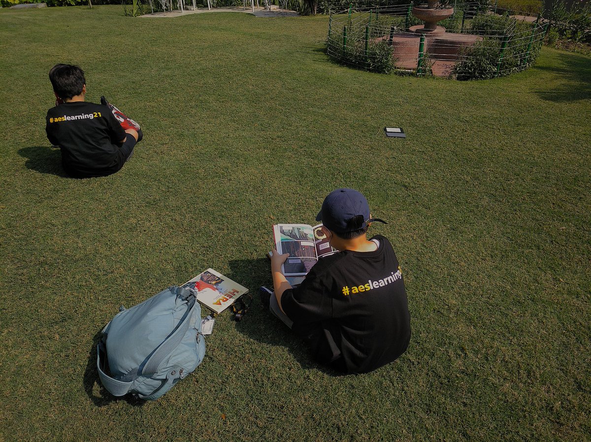On Tuesdays and Fridays our MS students have a 25 minutes block in their schedules just for reading. It is great to see them so engaged in their books. #AESLearning21 #AESDelhi