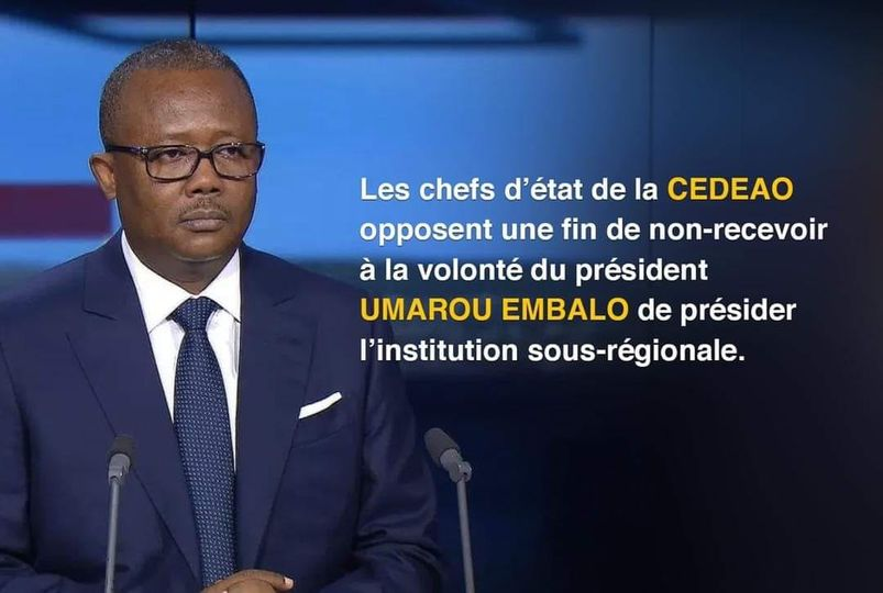DisonsV's tweet photo. Le Président de la Guinée Bissau, Umaru Amballo a été vertement recalé par les chefs d'état de la CEDEAO. En effet, ce petit voyou rêvait de diriger l'institution sous régionale pour mieux fructifier son narcotrafic.
#Guinee #Kibaro https://t.co/yzRoXezc6z