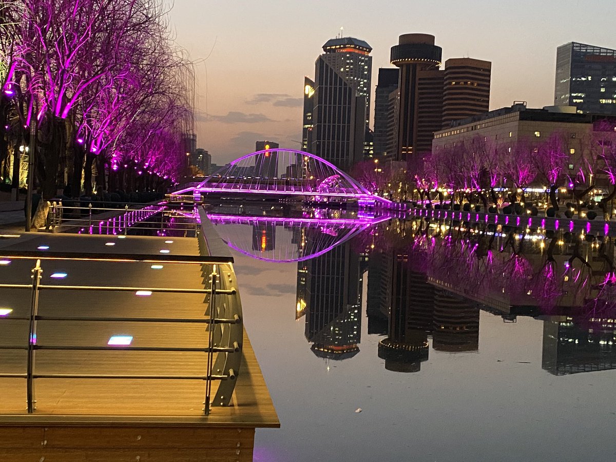 AsthanaRoli's tweet photo. Evening walk along the Liangmahe. Spring is in the air. #Dusk #BeijingSpring https://t.co/DVkaSKvGqQ