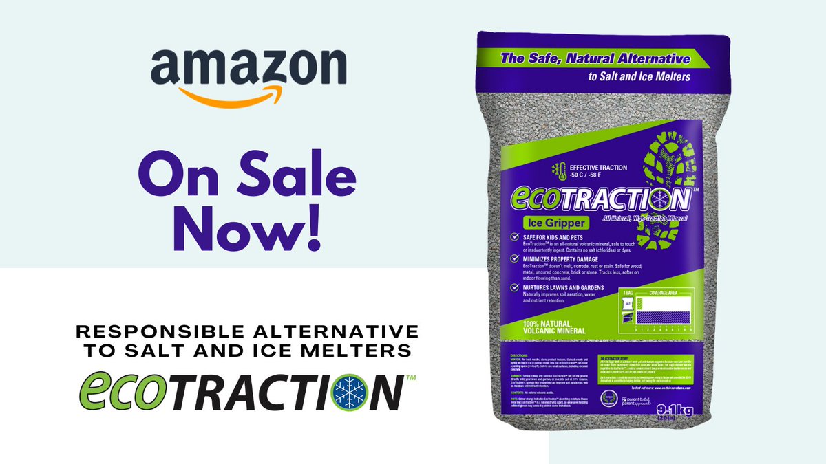 EcoTraction's tweet photo. π Check it out! ecoTraction is on sale right now on Amazon πBuy a 20 lb bag right now for 50% off the regular price! Available in π¨π¦ it ships today β‘οΈ https://t.co/LzFjDlQeLv
βοΈ #wintersupplies #readyforsnow #canadianwinter #TakeTheSlipAway #InstantTraction https://t.co/3GVpGu1khH
