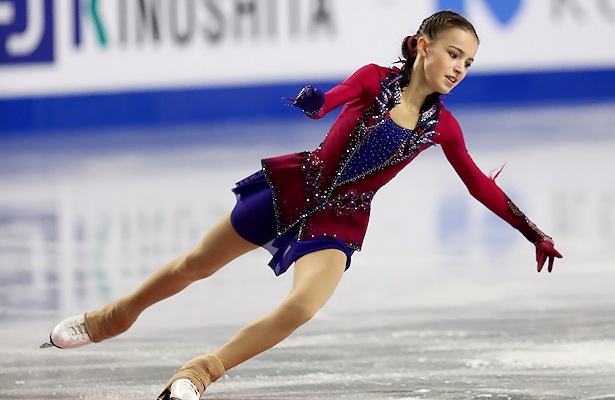 2019: Ryabenko this year favors a more sculptural style (somewhat like Ito) by using lots of fabric to create heavy, solid shapes, as well as giving the bodice on Medeveda's 2018 costumes to more skaters, seen in Kamila Valieva (2020) and Alena Kostornaia (2018)