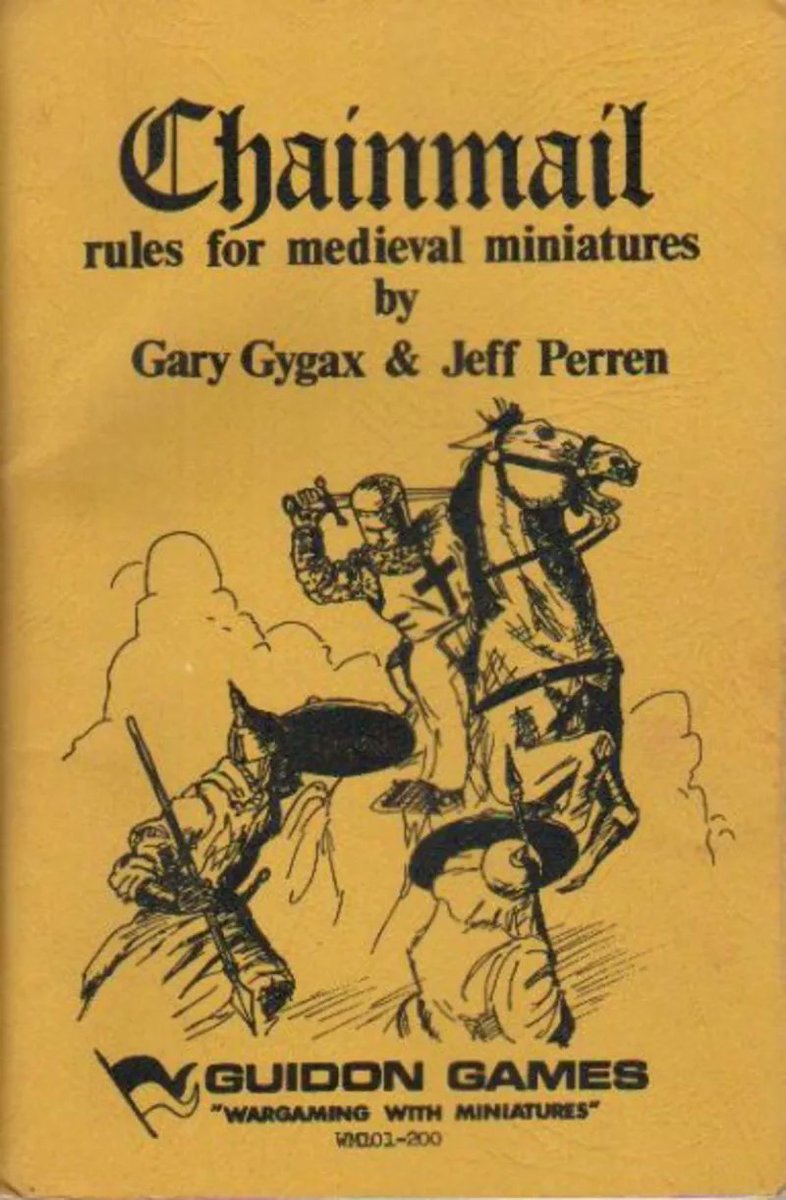 Chainmail was created in 1971 by Gary Gygax and Jeff Perrin as a medieval wargame. But it came with a supplementary set of rules for fantasy wargaming: dragons, trolls, spells and magic swords could now be part of the gameplay.