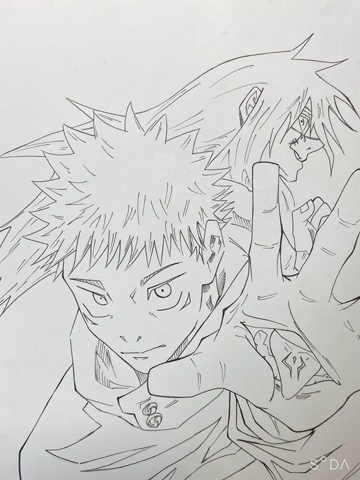 今やってる絵載せときます!
虎杖の方はさっきやっと線画終わりました
#模写 