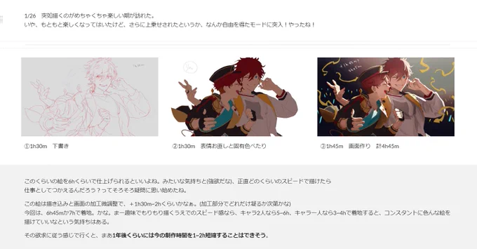 載せてた絵のログもあったのでペタリ
画像内にもありますが、人に見せない前提でありつつも「こいつ狂ってやがる」と思いながら書いてました^▼^
自己否定が強い部分があったので、このくらい全力で声かけるくらいがちょうどよかったです。 